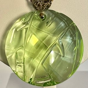 large 2" Swarovski pendant..lime green gorgeous massive